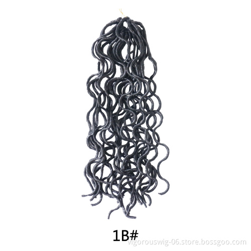 Wholesale faux locks crochet curly braiding hair crochet twist braids synthetic hair extension 100g 20inch braid bulk hair simi
